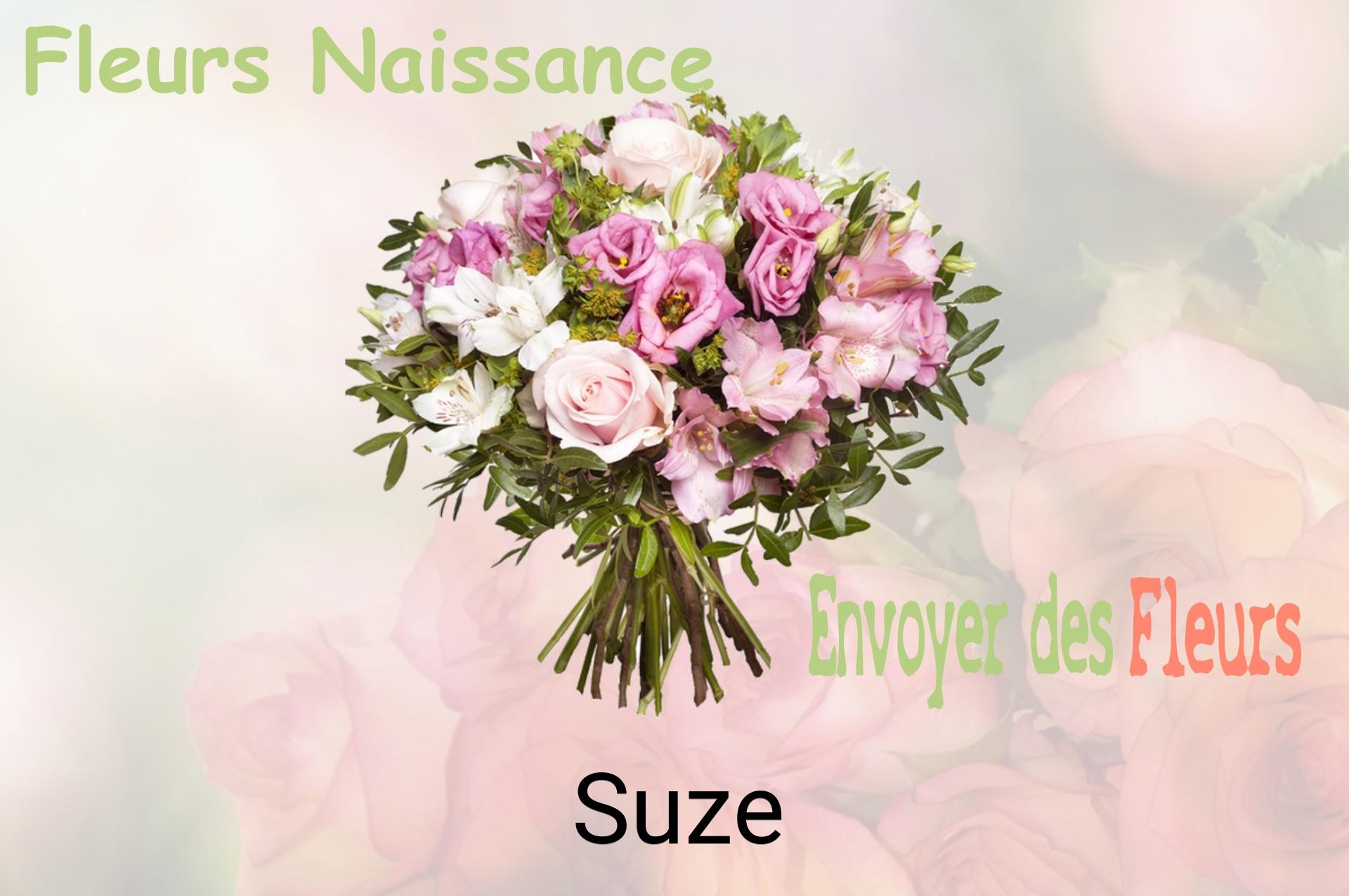 Bouquet de fleurs de naissance livré à Suze